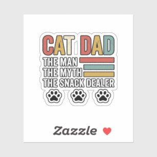Cat Dad Vintage Lustiges Snack-Händler-Shirt-Desig Aufkleber
