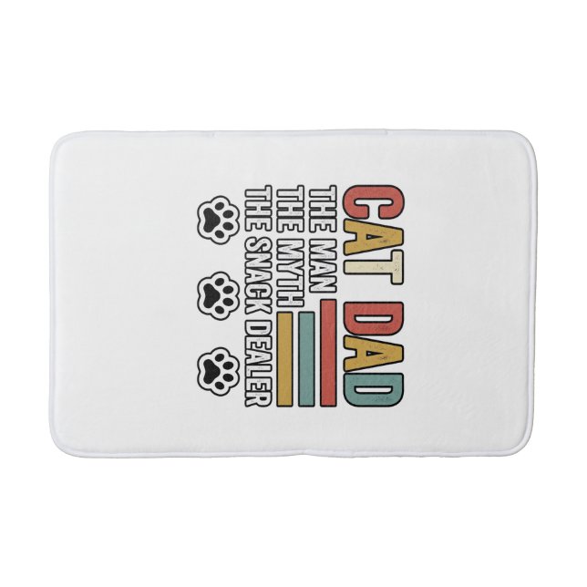 Cat Dad Vintage Lustiges Snack-Händler-Shirt-Desig Badematte (Vorderseite)