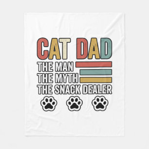 Cat Dad Vintage Lustiges Snack-Händler-Shirt-Desig Fleecedecke