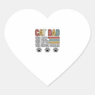 Cat Dad Vintage Lustiges Snack-Händler-Shirt-Desig Herz-Aufkleber