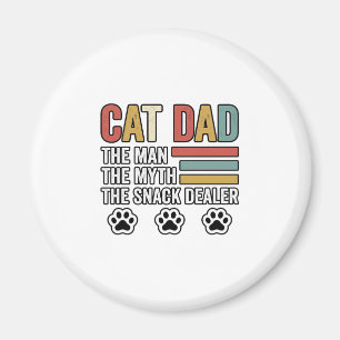 Cat Dad Vintage Lustiges Snack-Händler-Shirt-Desig Magnet