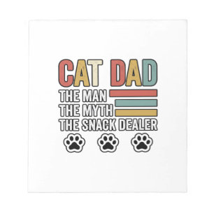 Cat Dad Vintage Lustiges Snack-Händler-Shirt-Desig Notizblock