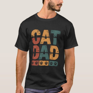 Cat Dad Vintage Retro Katzenliebhaber Dad Vatertag T-Shirt