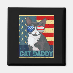 Cat Daddy American Flag 4. Juli Vatertag Funny Magnet