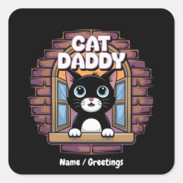 Cat Daddy Extraordinaire Der beste Katze-Vater all Quadratischer Aufkleber