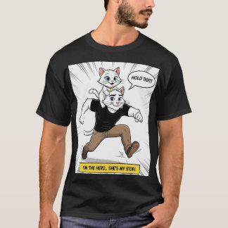 Cat-Daddy-Held T-Shirt – „Ich bin der Held… sie is