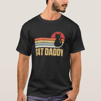 Cat Daddy Horizontale Streifen Retro Sonnenunterga T-Shirt