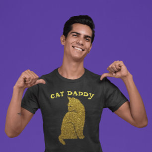 CAT DADDY IMITATS GOLD GLITZER BLACK T - SHIRT