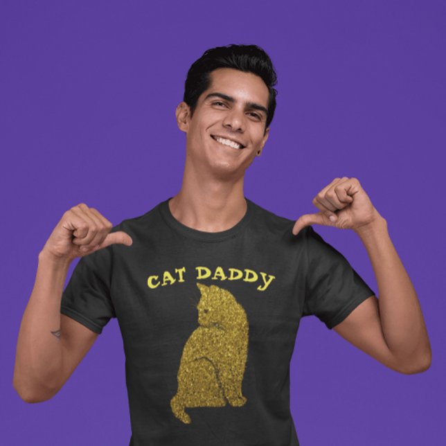 CAT DADDY IMITATS GOLD GLITZER BLACK T - SHIRT (Von Creator hochgeladen)