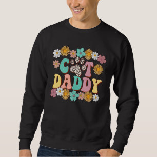 Cat Daddy Leopard Kitten Pfote Retro Sonnenblume G Sweatshirt
