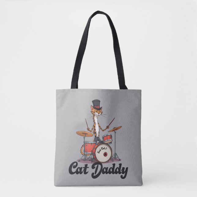 Cat Daddy Musician Drummer | Tabby Cats Art Lover (Vorderseite)