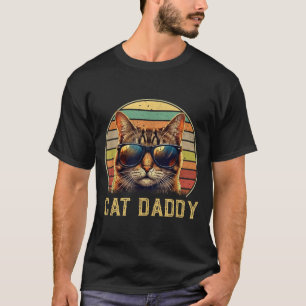 Cat Daddy Retro 70er 80er Schwarze Katze Männer Lu T-Shirt