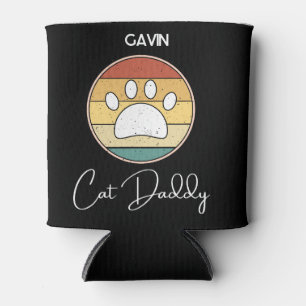 Cat Daddy Retro Cat Paw Grandpa Weihnachtsgeschenk Dosenkühler
