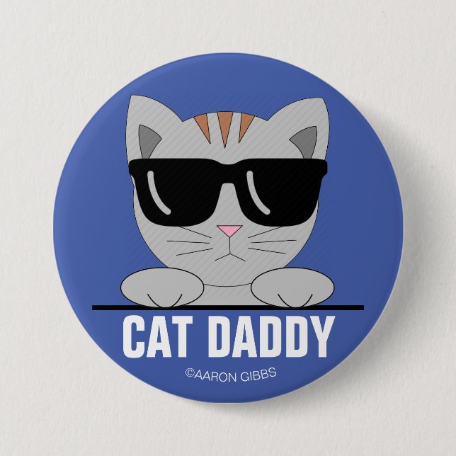 CAT-DADDY-Sonnenbrille Katzenschaltfläche Button (Vorderseite)