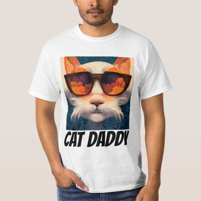 CAT DADDY VATER SUNGLASSEN T - SHIRT (Vorderseite)