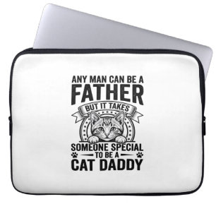 Cat Daddy Vater Zitat Vintage Gravur T-Shirt D Laptopschutzhülle