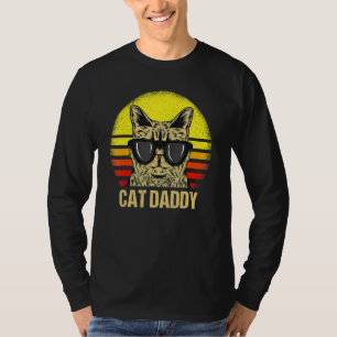 Cat Daddy Vatertag Katze Vater Vintag Retro T-Shirt