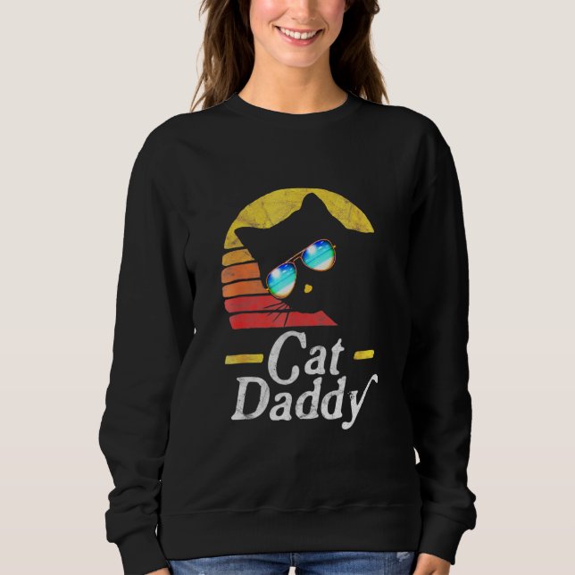 Cat Daddy Vintag 80er Katzenresektion Sonnenbrille Sweatshirt (Vorderseite)