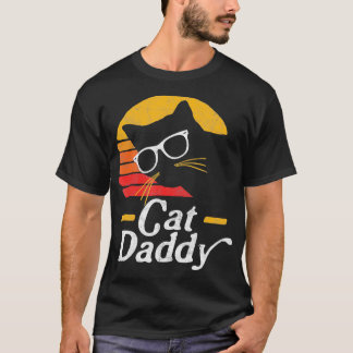 Cat Daddy Vintag Achtzig Style Cat Hipster Glass T-Shirt