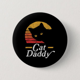 Cat Daddy Vintag Achtziges Stil Katze Retro Distor Button