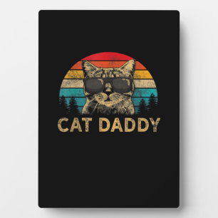Cat Daddy Vintag Achtziges Stil Katze Retro Distor Fotoplatte