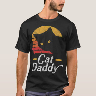 Cat Daddy Vintag Achtziges Stil Katze Retro Distor T-Shirt
