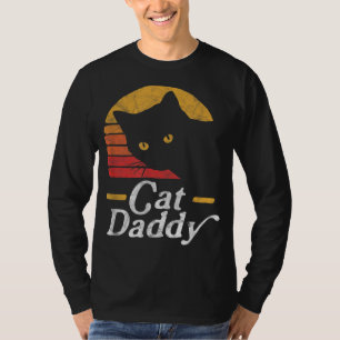 Cat Daddy Vintag Achtziges Stil Katze Retro Distor T-Shirt