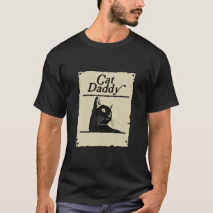 Cat Daddy Vintag Achtziges Stil Katze Retro Distor T-Shirt