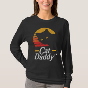 Cat Daddy Vintag Achtziges Stil Katze Retro Distor T-Shirt
