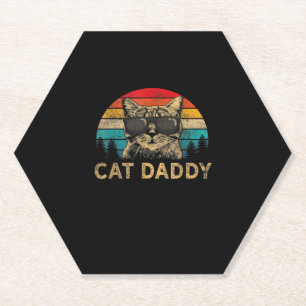 Cat Daddy Vintag Achtziges Stil Katze Retro Distor Untersetzer