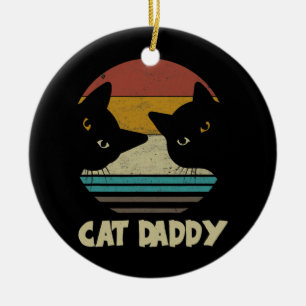 Cat Daddy Vintag Best Cat Vater je Keramik Ornament