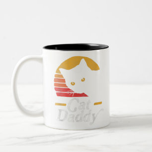 Cat Daddy Vintage Achtziger Jahre Stil Katze Retro Zweifarbige Tasse