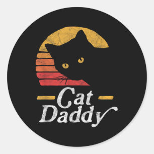 Cat Daddy Vintage Eighties Style Katze Retro Distr Runder Aufkleber