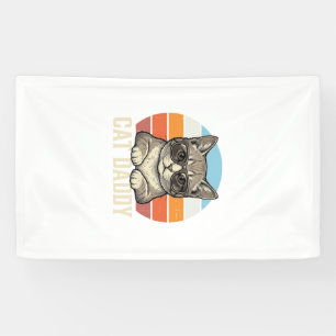 Cat Daddy Vintage Sonnenuntergang Coole Katze-Shir Banner