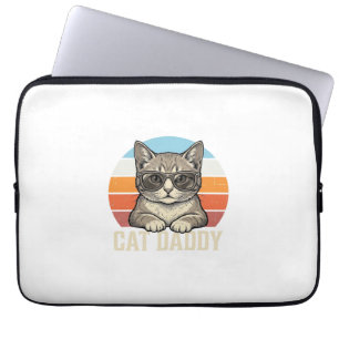 Cat Daddy Vintage Sonnenuntergang Coole Katze-Shir Laptopschutzhülle