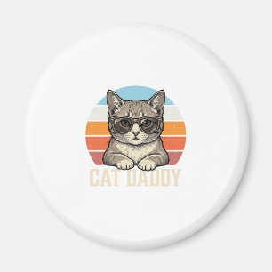 Cat Daddy Vintage Sonnenuntergang Coole Katze Shir Magnet