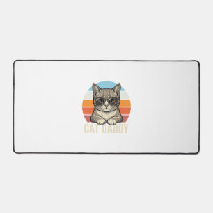Cat Daddy Vintage Sonnenuntergang Coole Katze-Shir Schreibtischunterlage