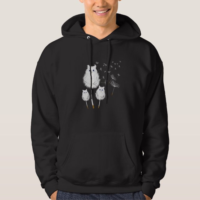 Cat Dandelion Amazing Flower Cat Hoodie (Vorderseite)