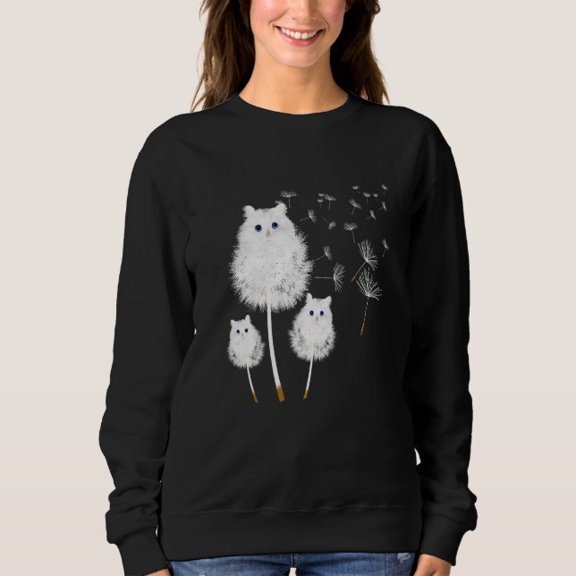 Cat Dandelion Amazing Flower Cat Sweatshirt (Vorderseite)