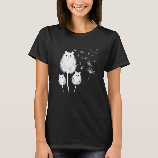 Cat Dandelion Amazing Flower Cat T-Shirt (Vorderseite)
