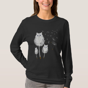 Cat Dandelion Blume Pflanze und Katzen Hausbesitze T-Shirt
