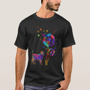 Cat Dandelion Blumen Cat Watercolor Men Women T-Shirt