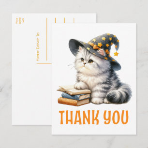 Cat Danke Kitten Hexenmeisterschaft Buch Lover Postkarte