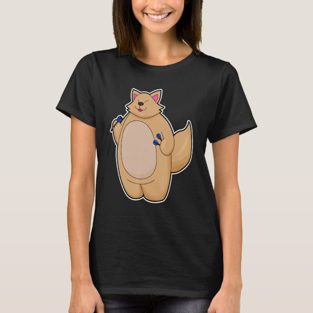 Cat Darts Dart Sport T-Shirt (Vorderseite)