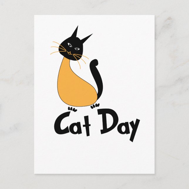 Cat Day Niedlich Kitty Postkarte (Vorderseite)