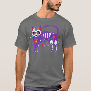 Cat Day of Dead Skeleton Calavera Hall T-Shirt