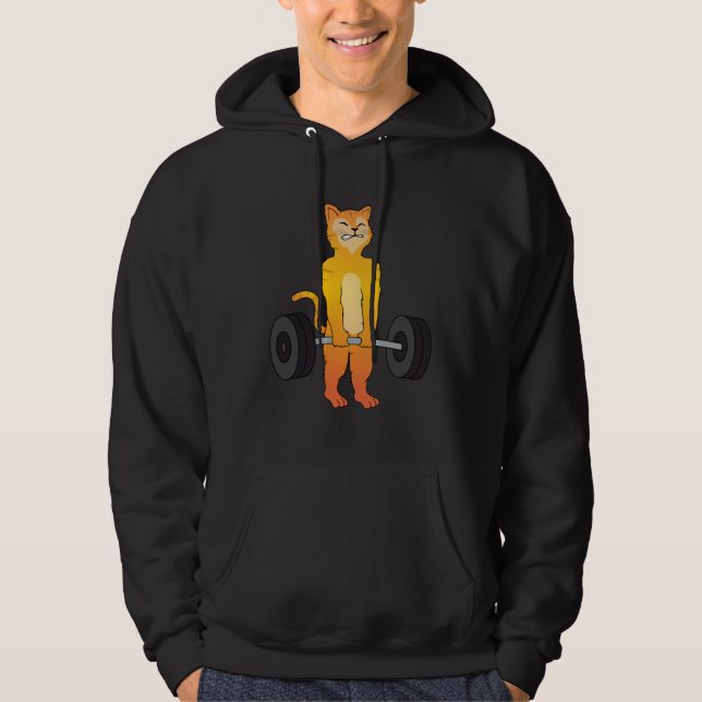 Cat Deadlif Powerlifting Kitty Weightlifting Cat   Hoodie (Vorderseite)
