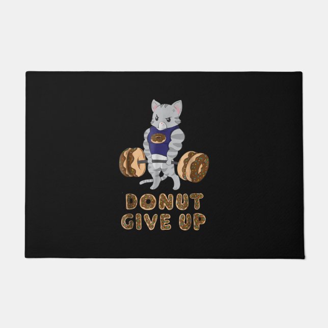 Cat Deadlift Power Hebe Donut Gym Fußmatte (Vorderseite)