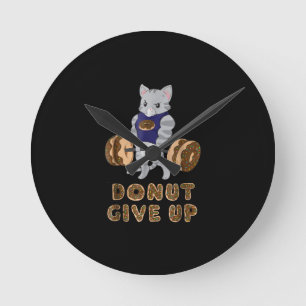 Cat Deadlift Power Hebe Donut Gym Runde Wanduhr