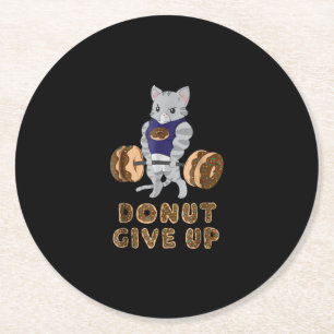 Cat Deadlift Power Hebe Donut Gym Runder Pappuntersetzer